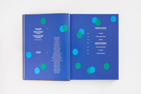 Índice do livro "Máquina de ritmo – som e música na arte brasileira", com capítulos dedicados a Heitor dos Prazeres, J. Cunha, Paulo Nenflidio, Mahku, Bárbara Wagner, Benjamin de Burca, Vivian Caccuri, PV Dias, Chiara Banfi.